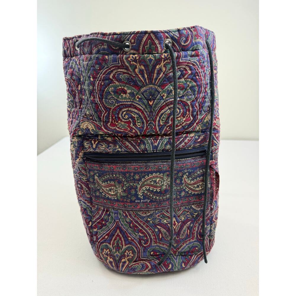 Vintage Vera Bradley Medallion 1995 Large Drawstring Backpack